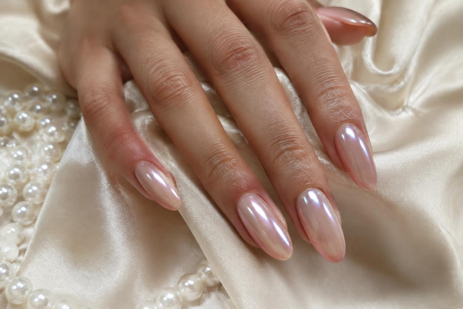 7 Milky Chrome Almond Nails That Look Like Liquid Pearls